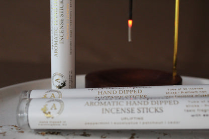 Aromatic Peppermint & Eucalyptus Hand Dipped Incense Sticks - Uplifting